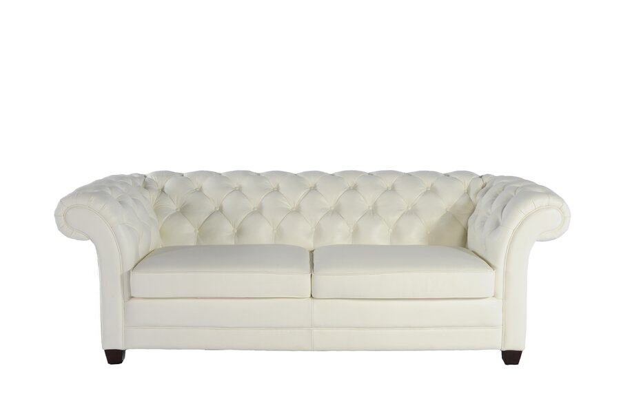 wayfair sofa leather while chesterfield